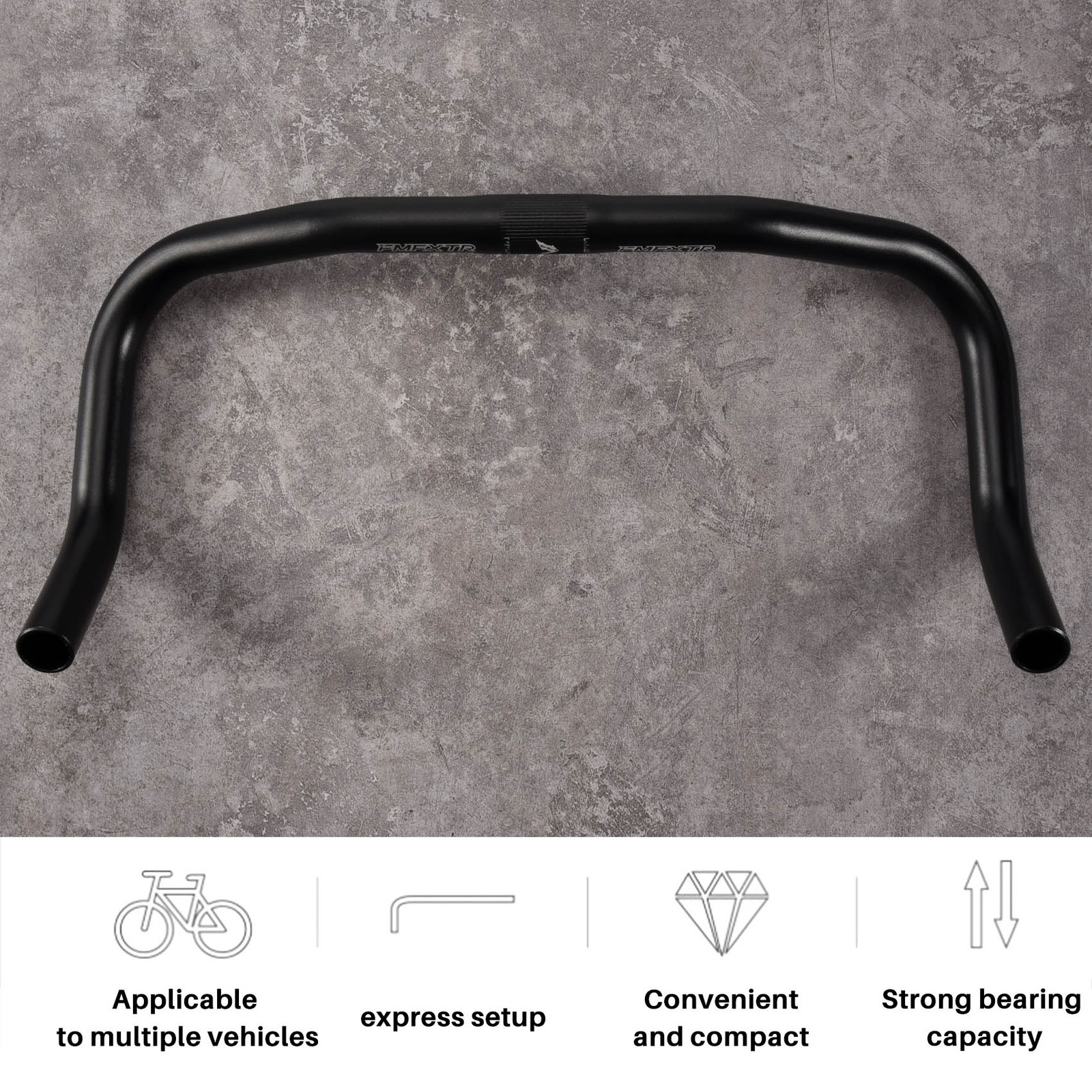 Bike Bullhorn Handlebar Aluminum Alloy 25.4mm 390mm Handlebar for Fixed7249