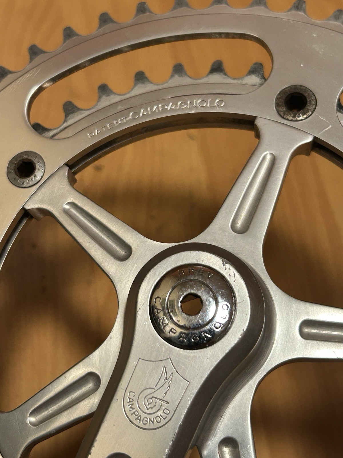Vintage Campagnolo Super Record 170 Crankset 1049/A Double 52 42 Square Taper