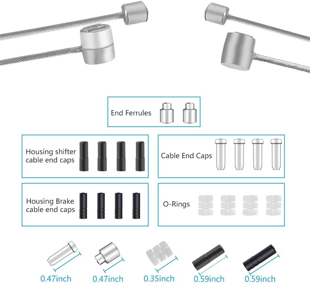 4pcs bike brake & shifter cable set complete inner replacement kit for mountain