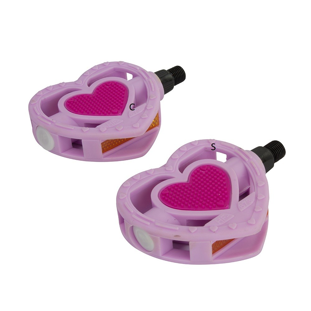 Princess Kids Girl Bike Bicycle Grips and Heart Pedals Bundle Pink