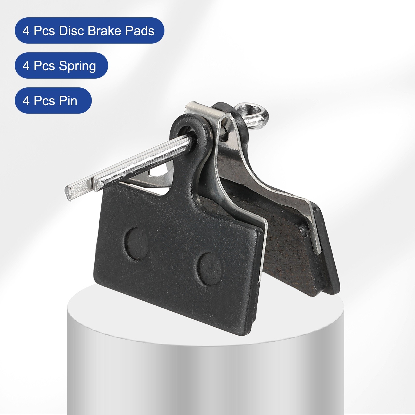 4set Disc Brake Pad 1.26″ x 0.65″ Bike Brake Pads with Spring and Pin, Black