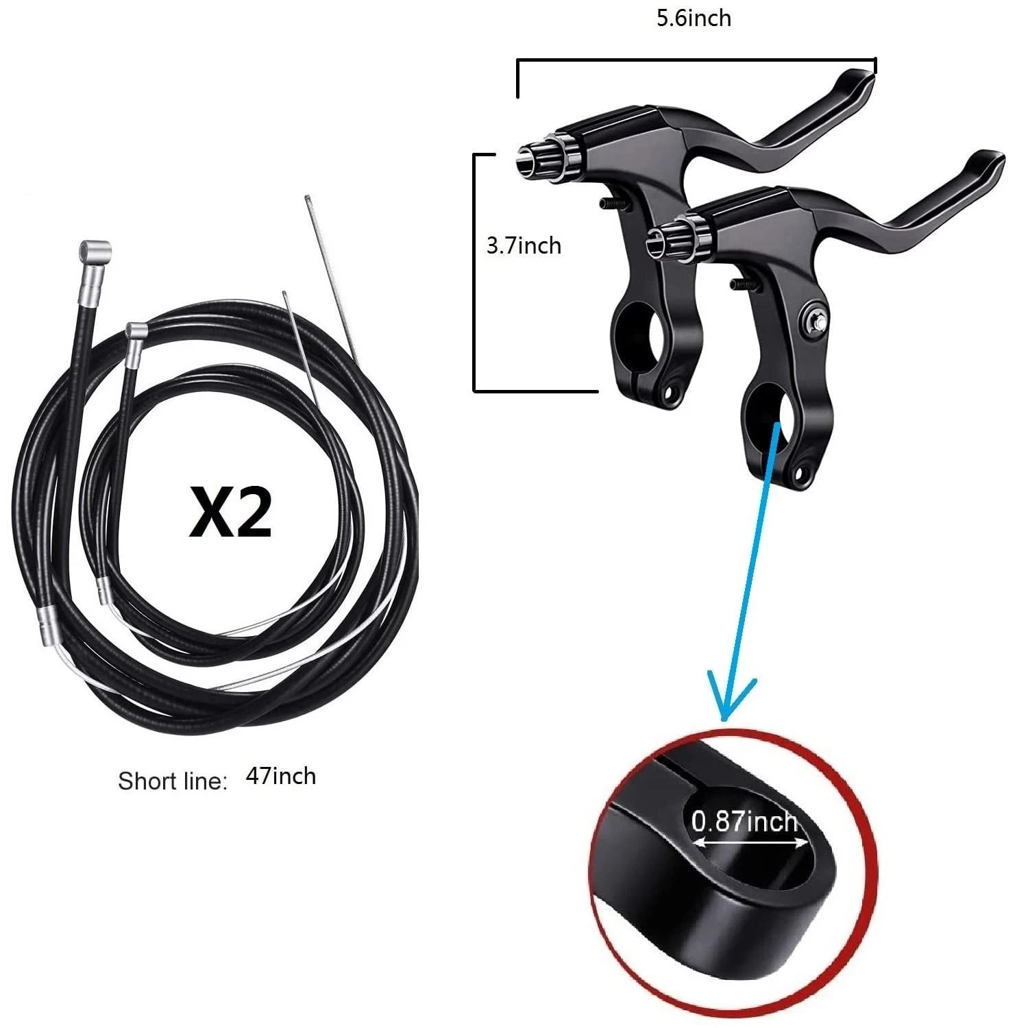 Bike Disc Brake Kit – 2 Pcs 160mm Rotors Calipers & Levers
