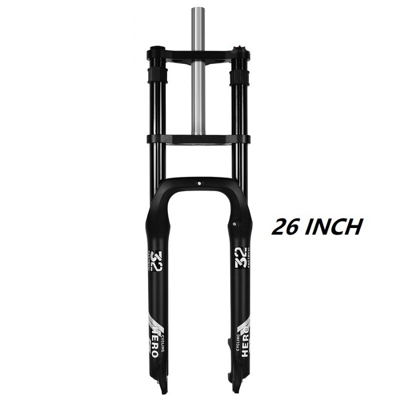 20 26*4.0″ Double Shoulder Oil Spring Fork Quick Release Disc Brake E-Bike Fork