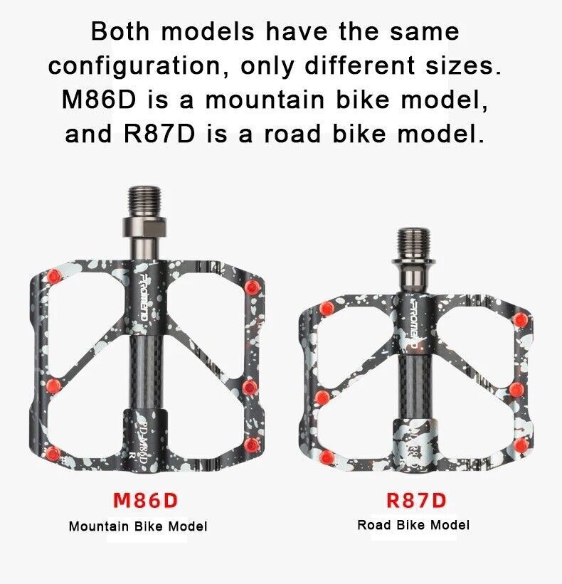 PROMEND Camouflage Non-slip Aluminium Alloy Carbon Tube 3 Bearings Bicycle Pedal