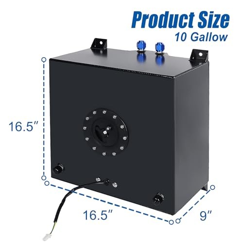 Universal 10 Gallon 40L Fuel Cell Tank with Cap and Level Sender Polished