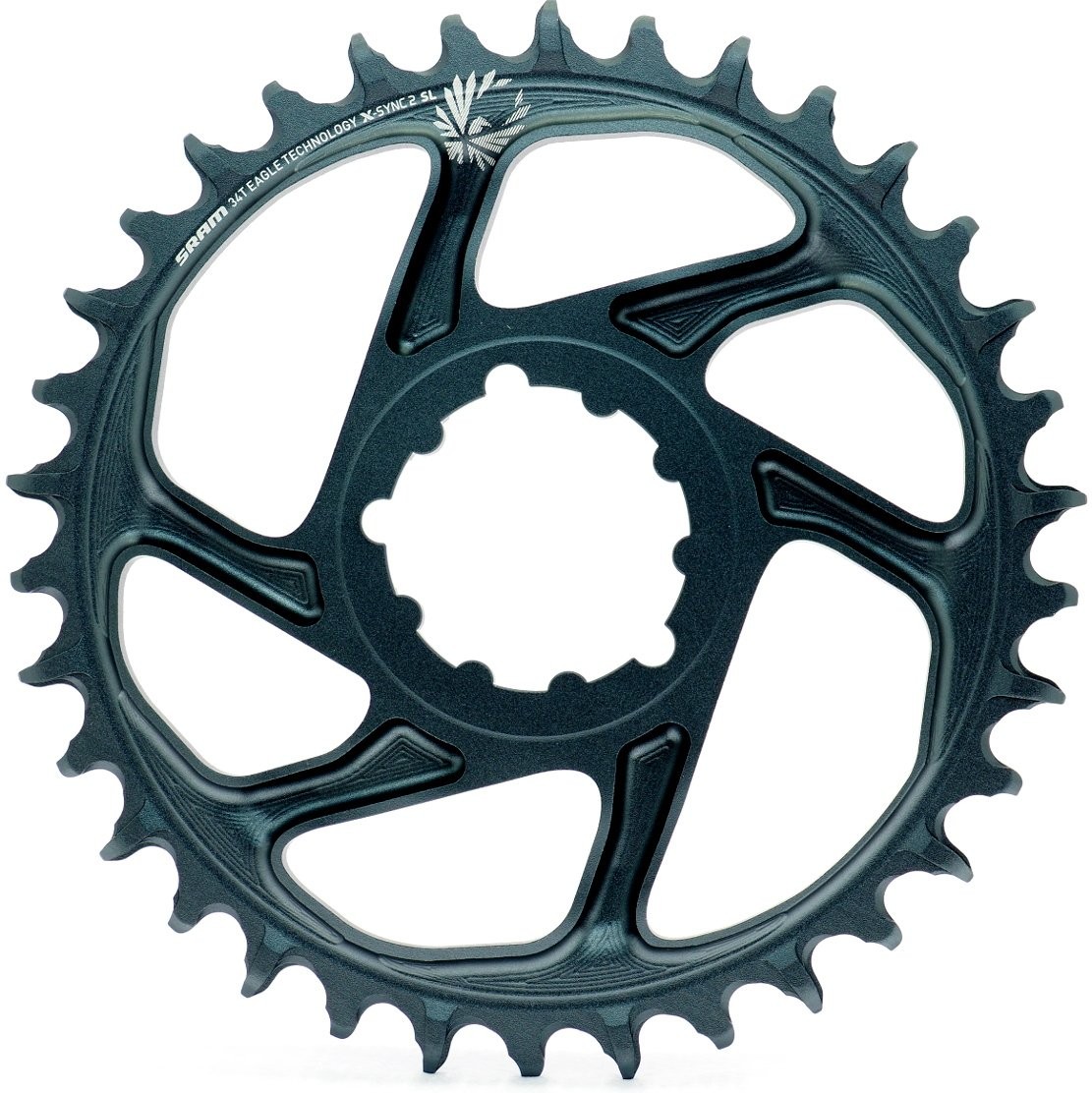 Sram AXS XX1 Eagle 12s Super Light DM 34T Chainring 3mm Offset Boost Lunar Grey