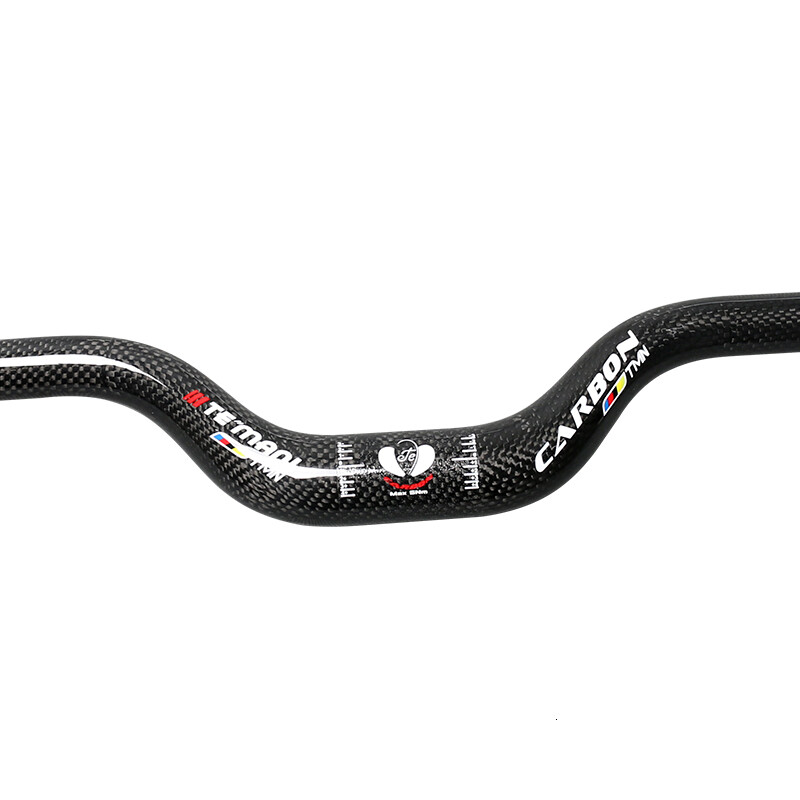 25.4/31.8mm Full Carbon Handlebar MTB Folding Bike Riser Bar 600-740mm Rise 55mm