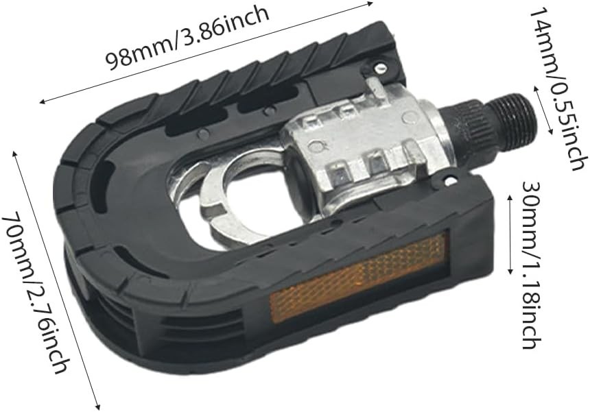 Folding Bicycle Bike Pedals for Ebike with Reflective Strips Wide Flat Pedals