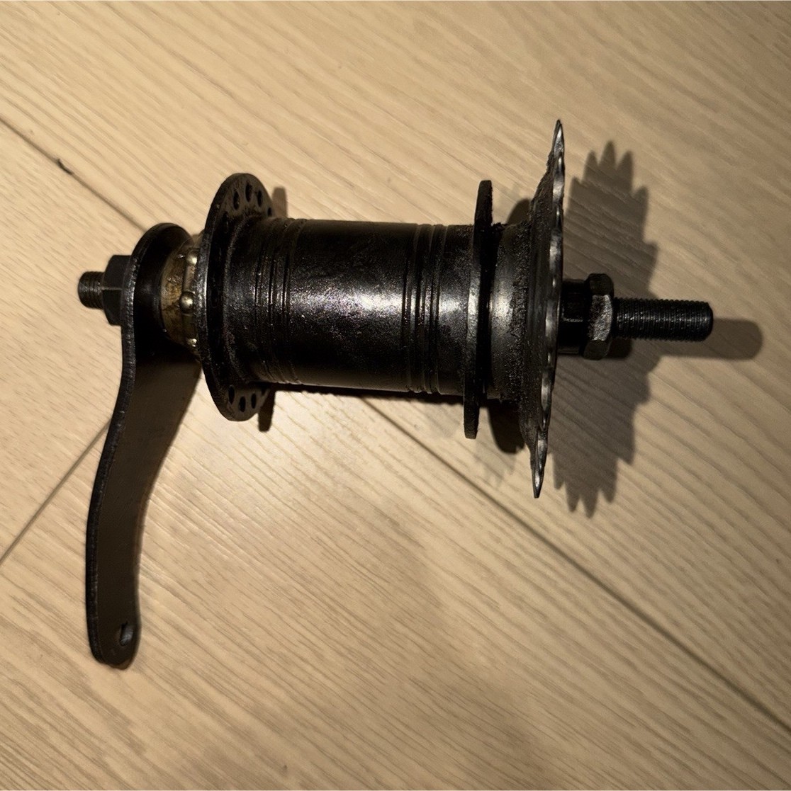 Black Steel Rear Coaster Brake Bicycle Hub 36 Hole Nut Attachment 1 Speed