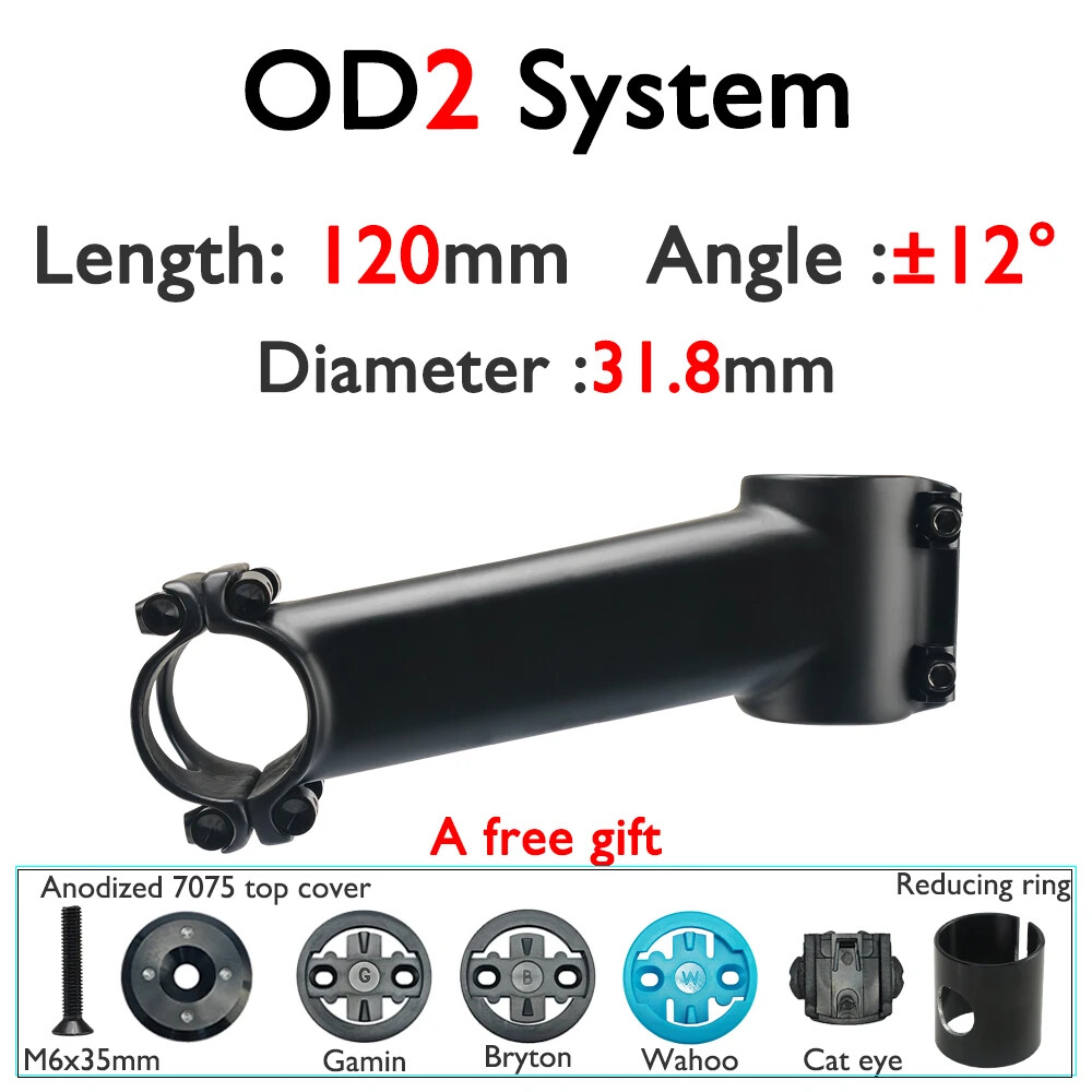 Road / Mountain Bike Carbon Stem 6° 12° 17° 60-120mm Fork Clamp Diameter 31.8mm