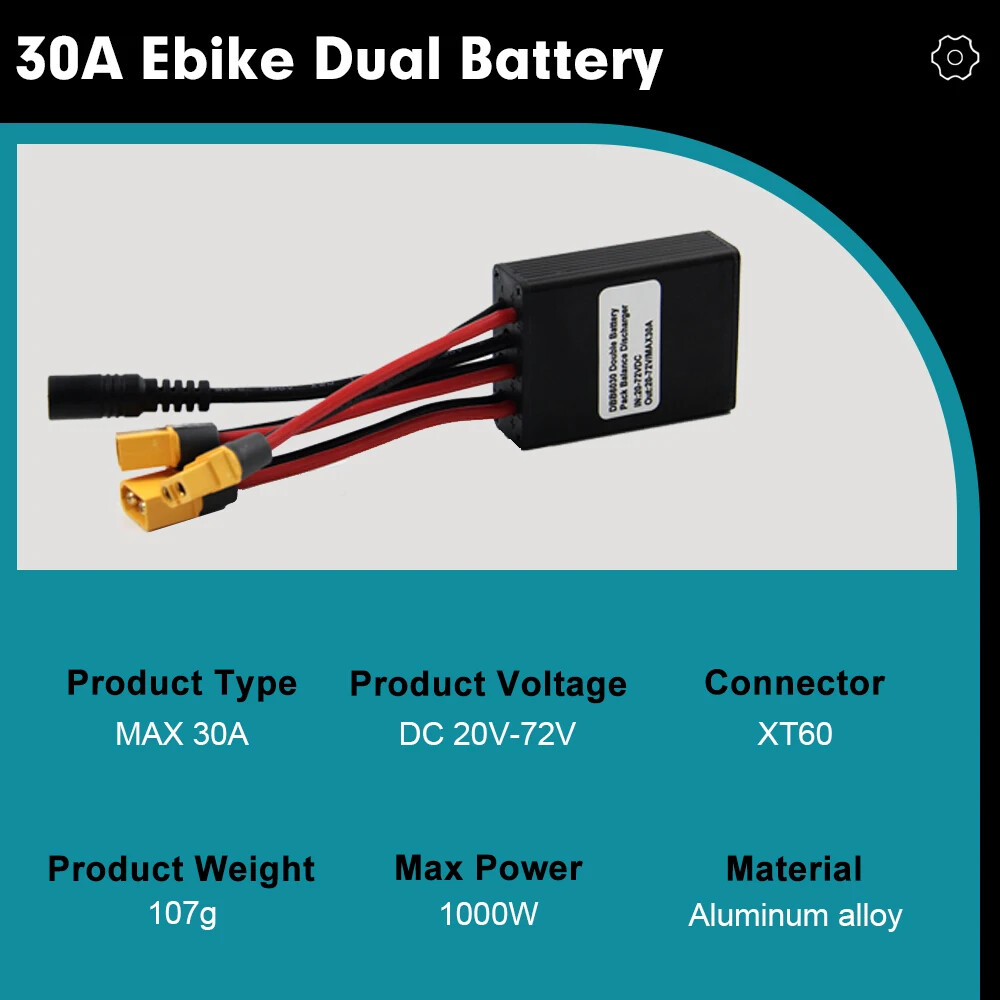 20V-100V 20A-120A Ebike Double Battery Discharge Converter Connection Adapter