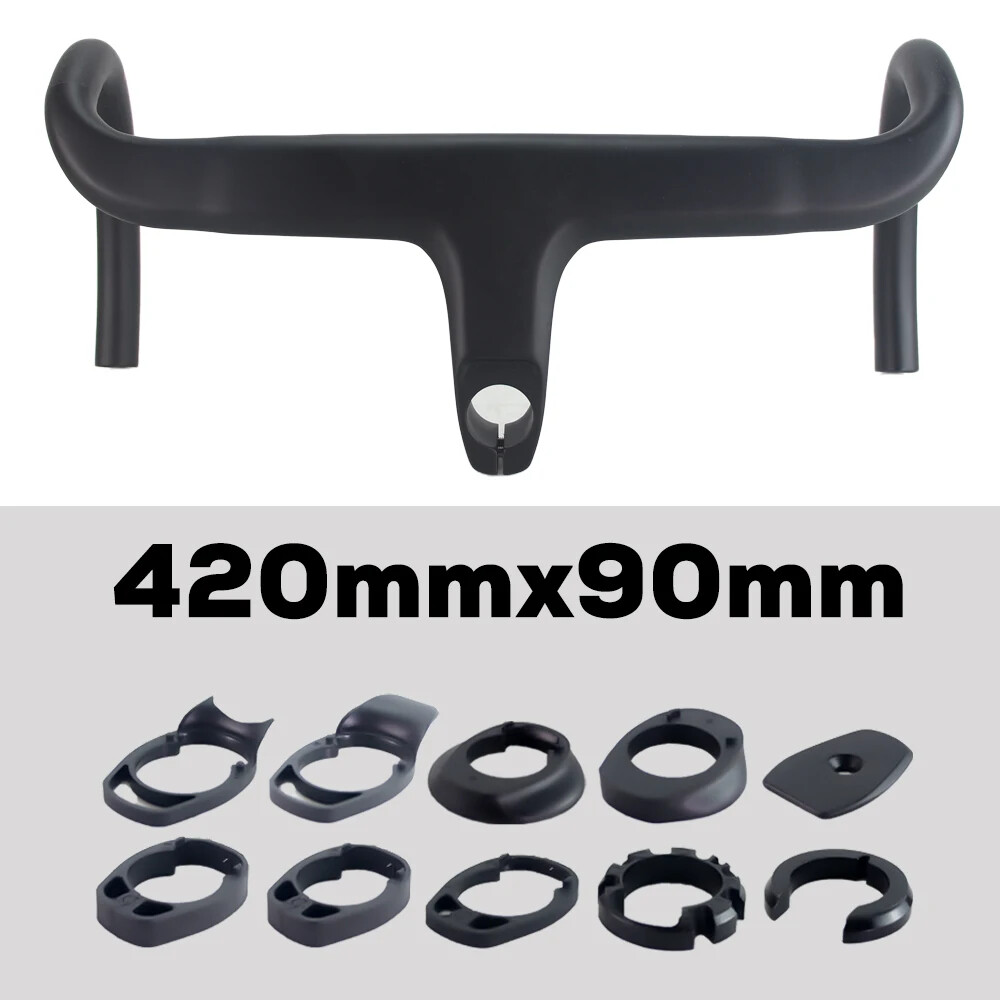 380-440mm Carbon Road Bike Integrated Handlebar 28.6mm Internal Routing Drop Bar