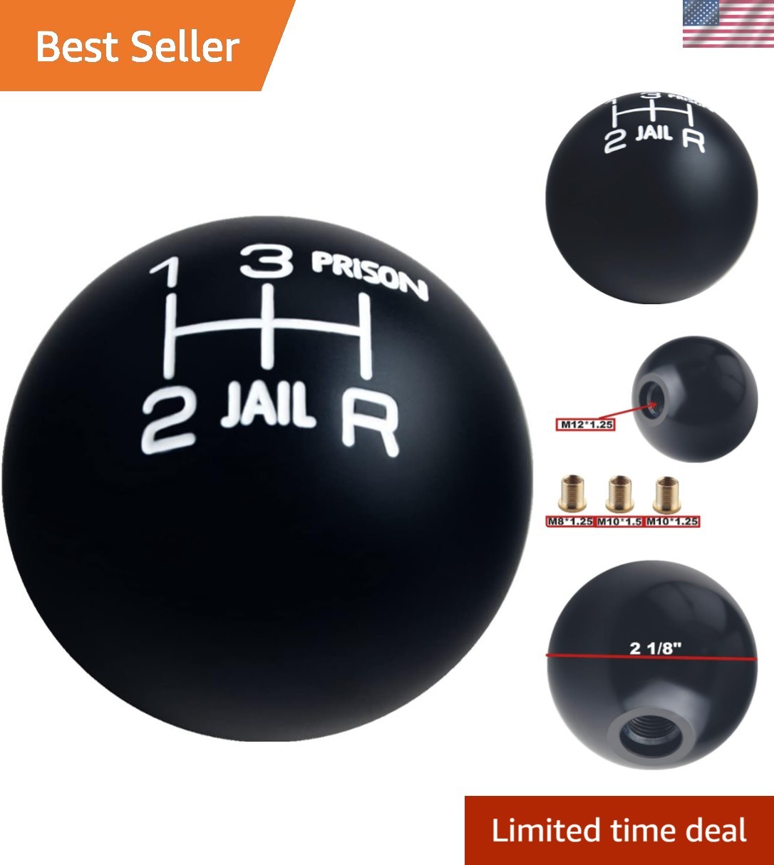 Aluminum 200 Grams Weighted Round Black/White Inlay Jail Prison 5 Speed Shift…