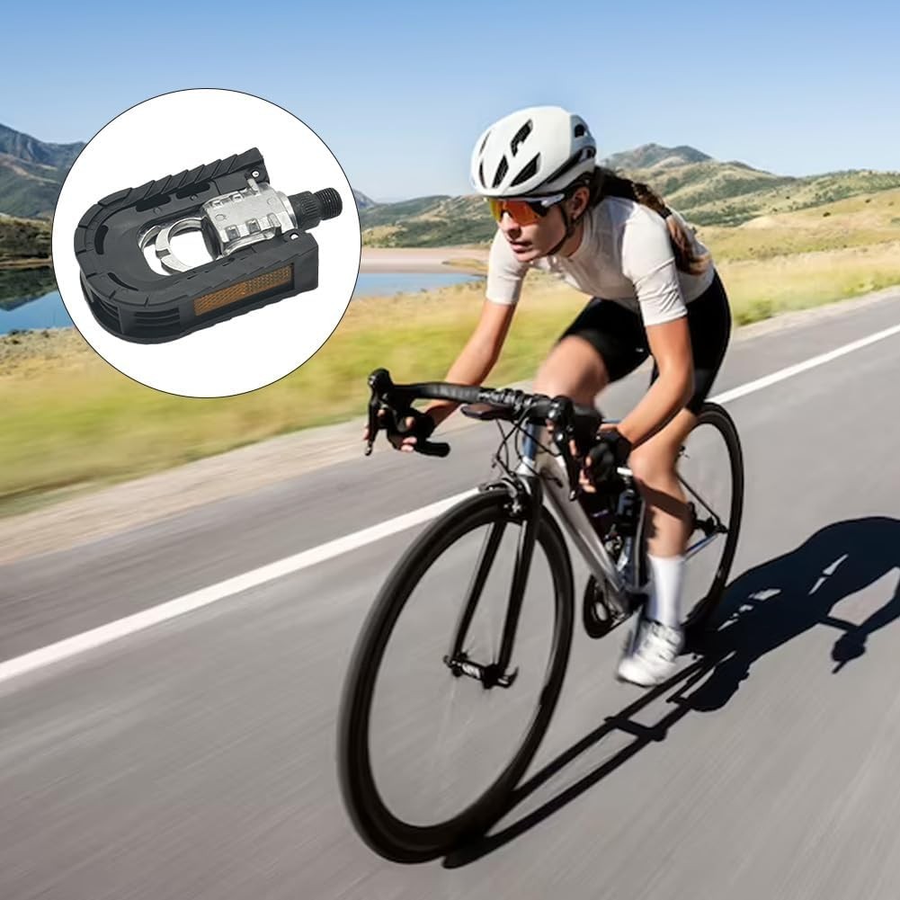Folding Bicycle Bike Pedals for Ebike with Reflective Strips Wide Flat Pedals