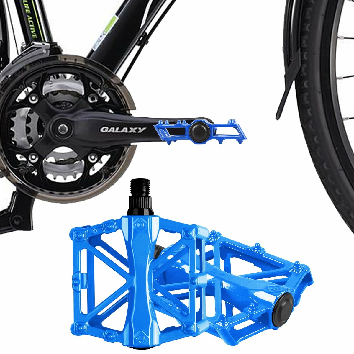 Mountain Bike Pedals Bicycle Pedal Flat Aluminum Sealed Bearing 9/16″ BMX X Road