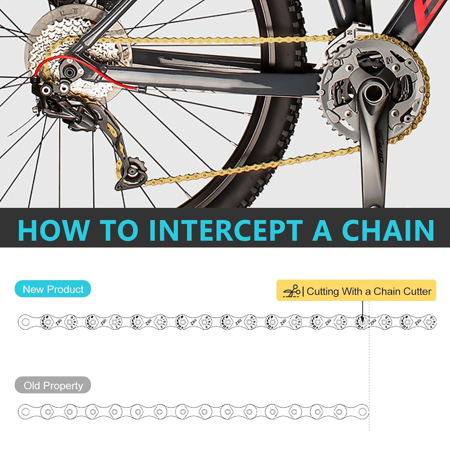 Gold Bike Chain 6/7/8 Speed Bike Chain,1/2 x 3/32 Inch,116 Links, Alloy Steel,Tr