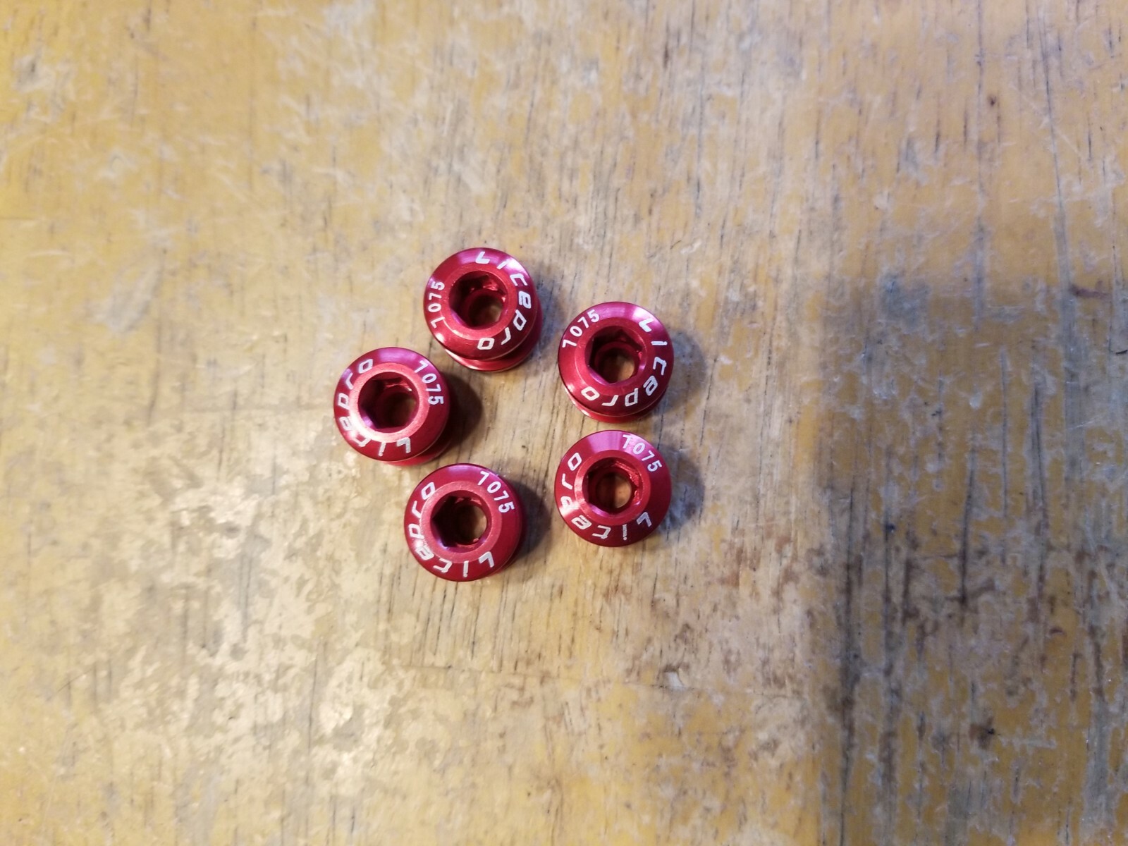 Set of Ano Red 7075 Aluminum Bike Chainring Bolts 5 Bolts Road Bike MTB