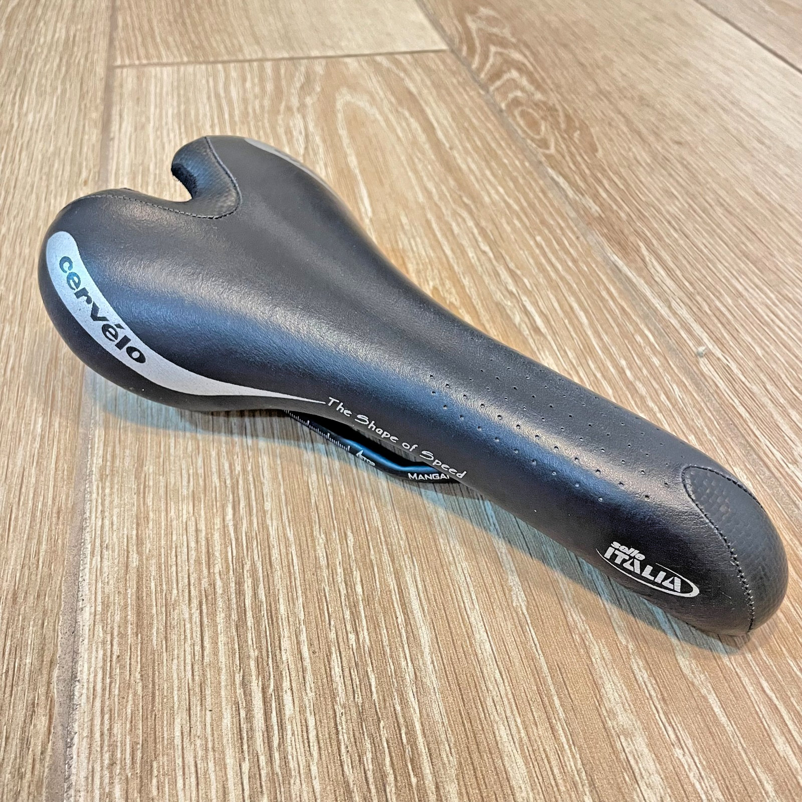 Selle Italia Cervelo Saddle Black Leather Manganese Rails 135mm