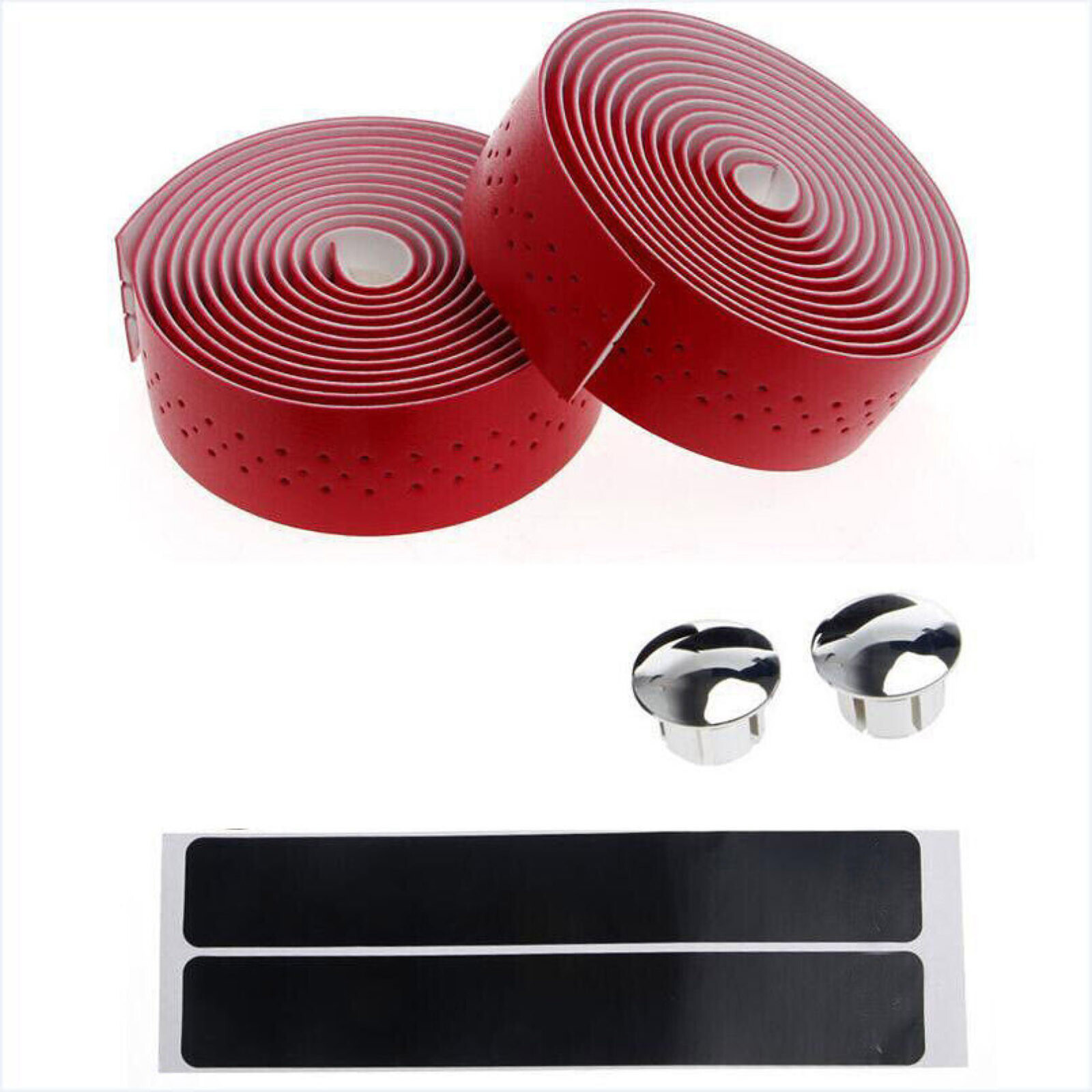 2PCS Breathable Leather Road Bike Handlebar Grip Bar Bicycle Belt Wrap Tape i