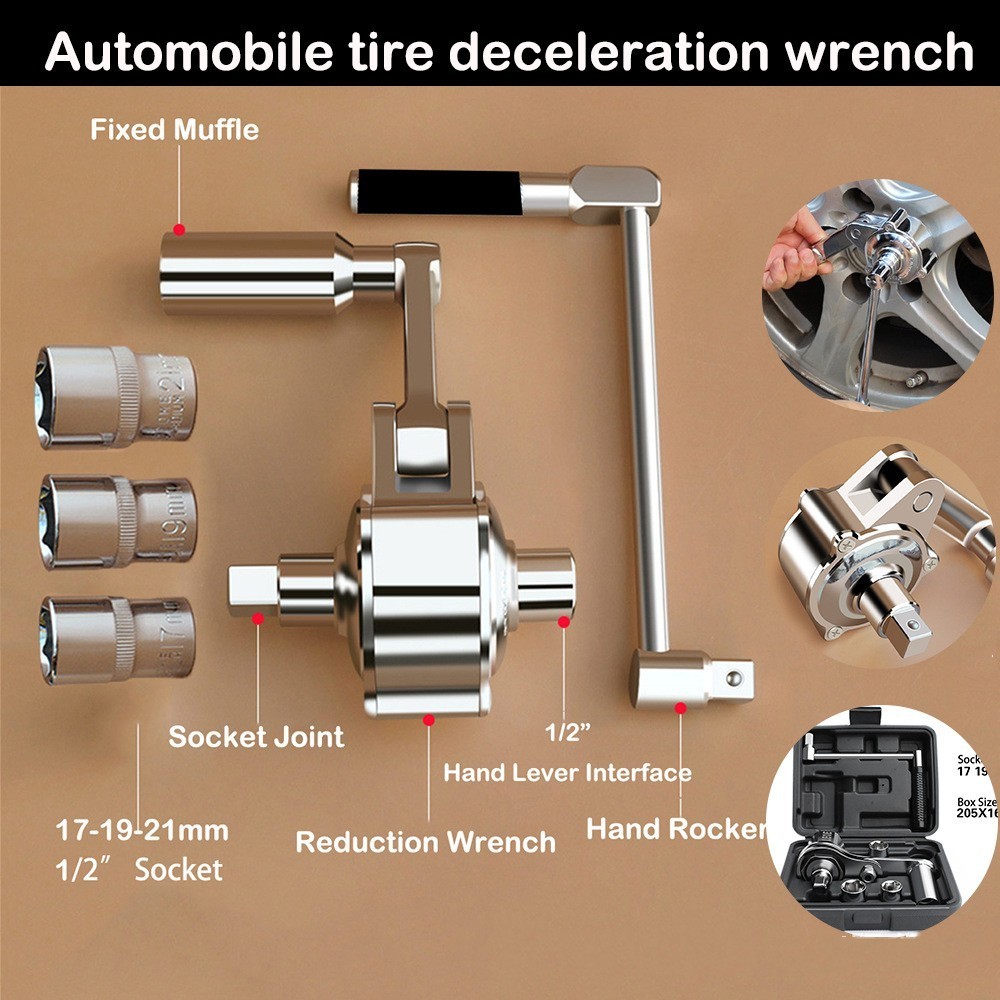 Hand Operated Power Wrench with 16:1 Gear Ratio and Black Silver Finish