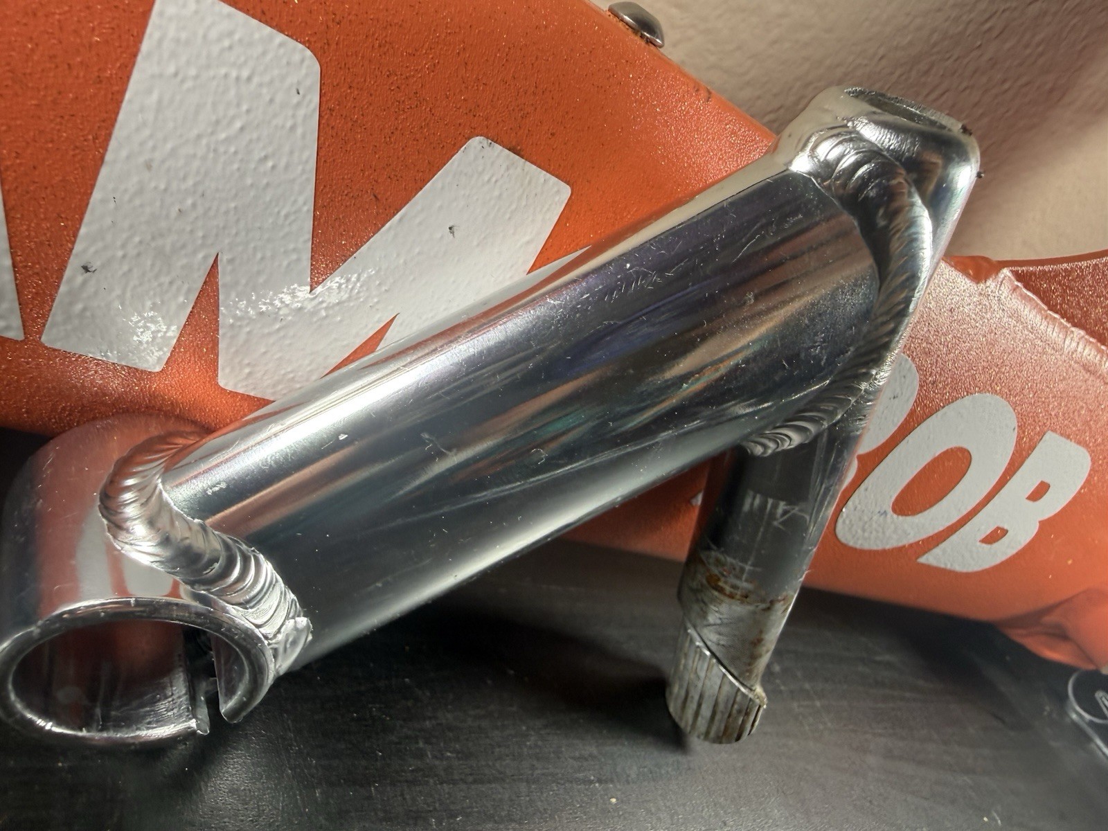 VINTAGE Silver Chrome Shiny Alloy Quill Stem 1 Inch Clamp 110mm #24