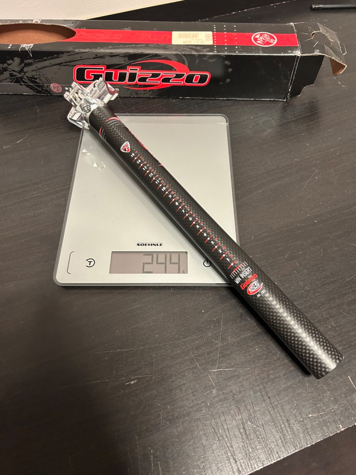 NEW Guizzo Carbon Seatpost 27.2/340mm Black/Silver