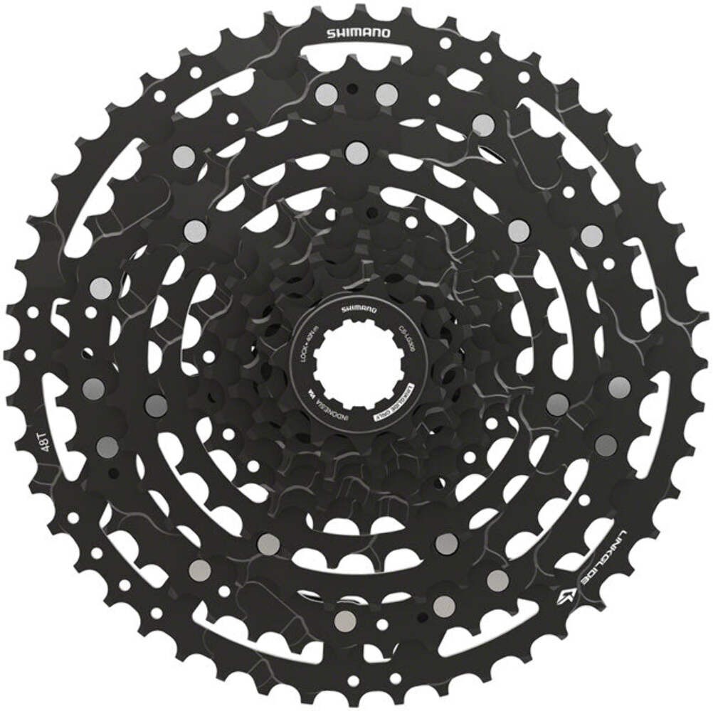 Shimano CUES CS-LG300-10 Cassette – 10-Speed, 11-48t, LINKGLIDE, Black