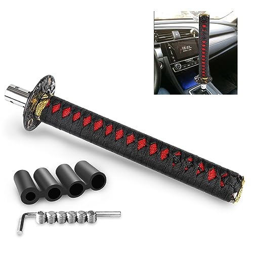 Katana Gear Shift Knob Samurai Sword Shifter Knob Universal Fit for Black+Red