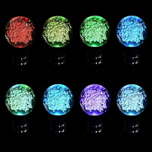Acrylic Crystal Bubble Ball Shift Knob with Light, Gear Shifter Knob