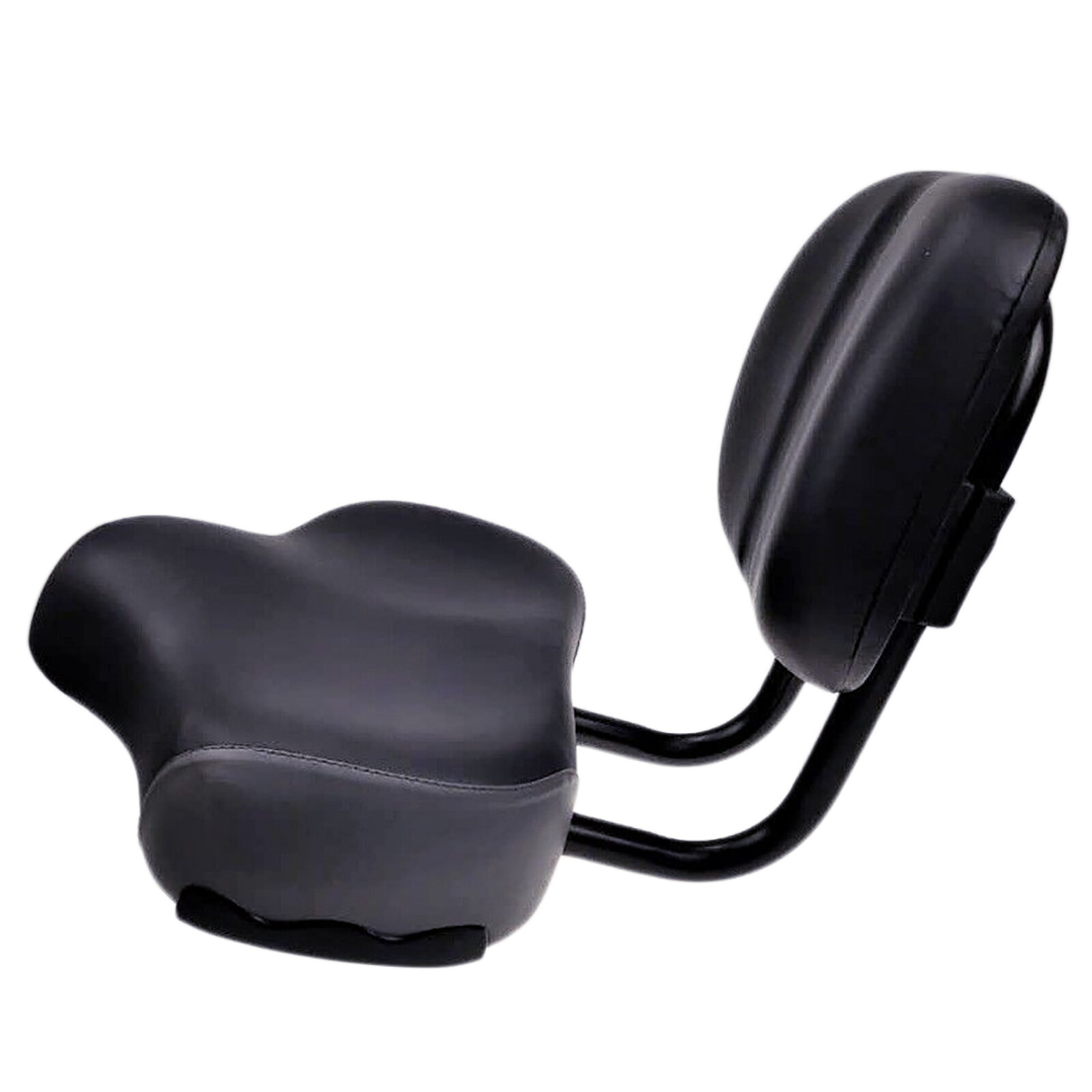 Bike Saddle Seat w/ Backrest Bicycle Extra Wide Comfort Leather Cushion Soft Pad
