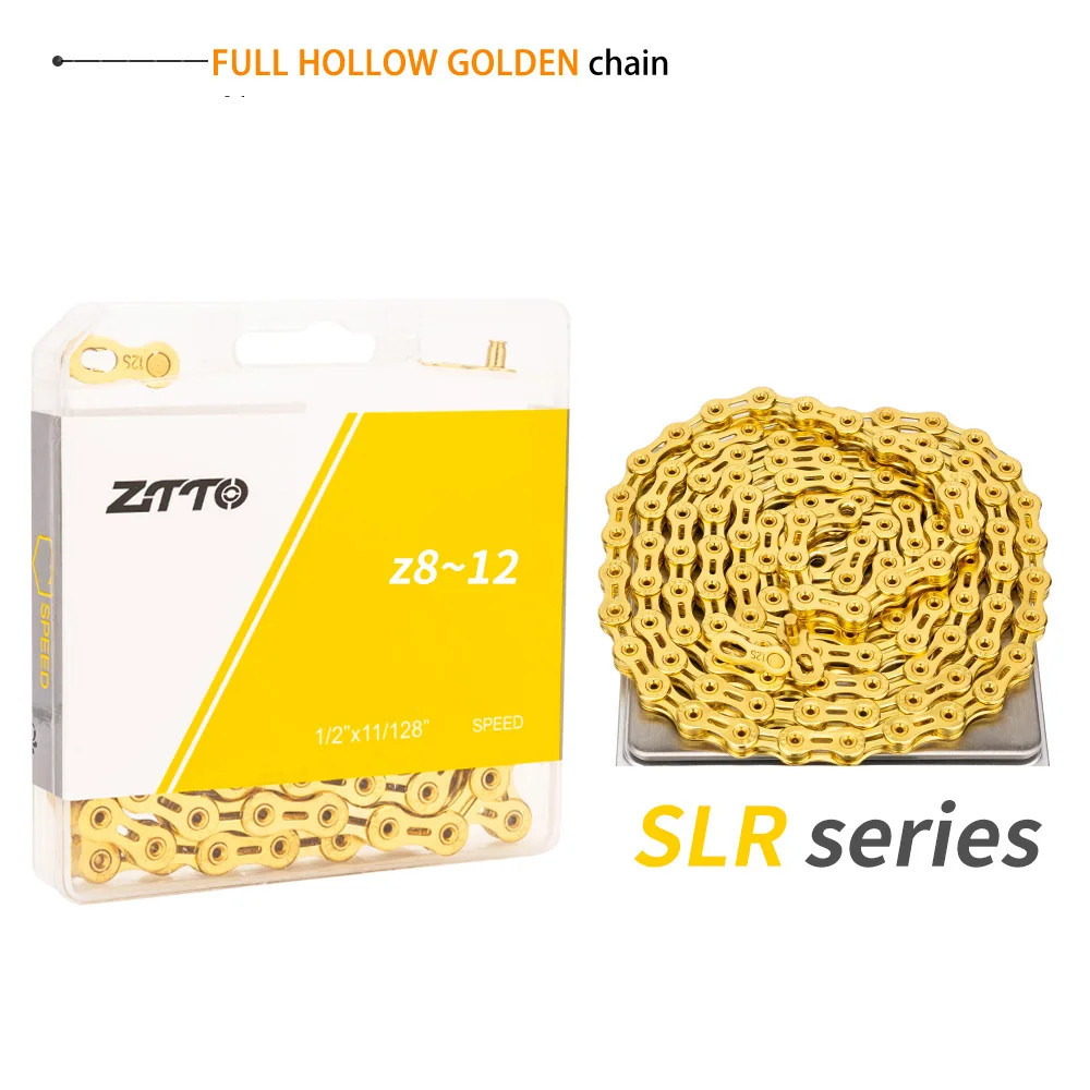 Golden Oil Slick All Speed 8 9 11 12 Bicycle Chain Hollow Light Weight Durable