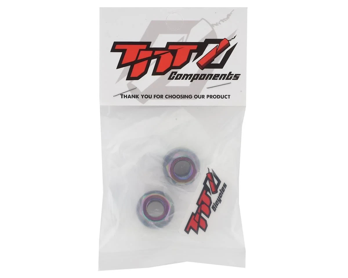 TNT Aluminum Bicycle Axle Nuts 3/8″ (10mm) 26TPI – Pair – YOU CHOOSE COLOR