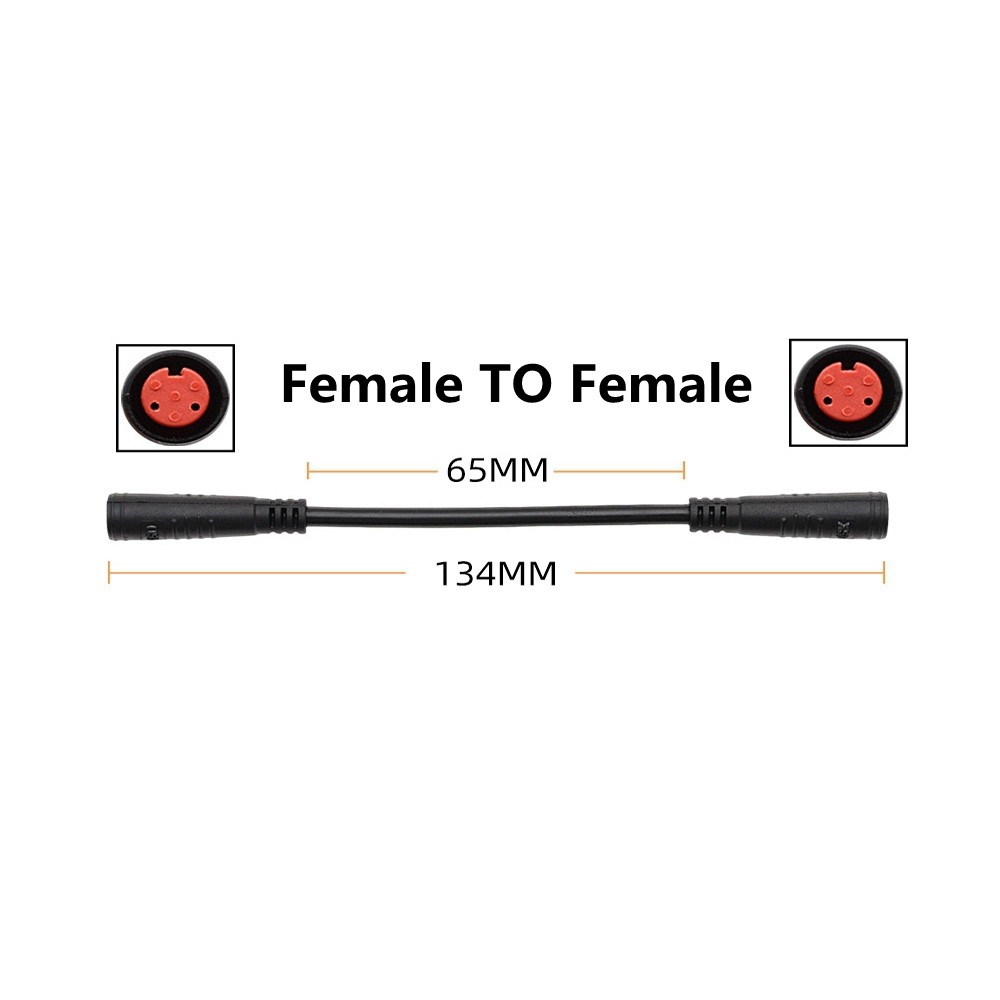 E-Bike 2Pin M8 Plug Waterproof Extension Cable Male to Female Adapter Cable