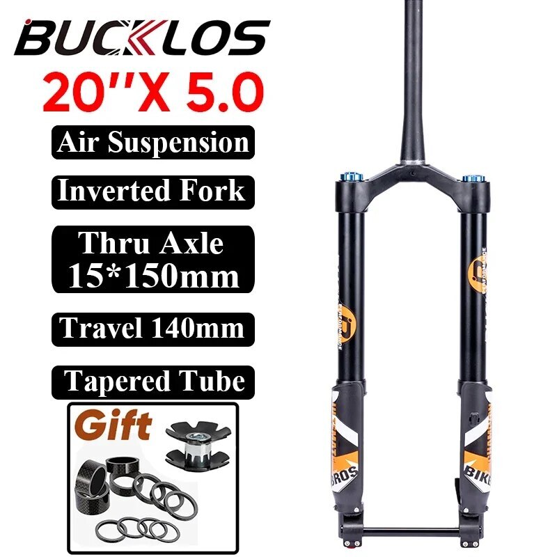 20/26*5.0 Inch Inverted Air Suspension Fork Thru Axle 15*150mm Snow E-bike Fork