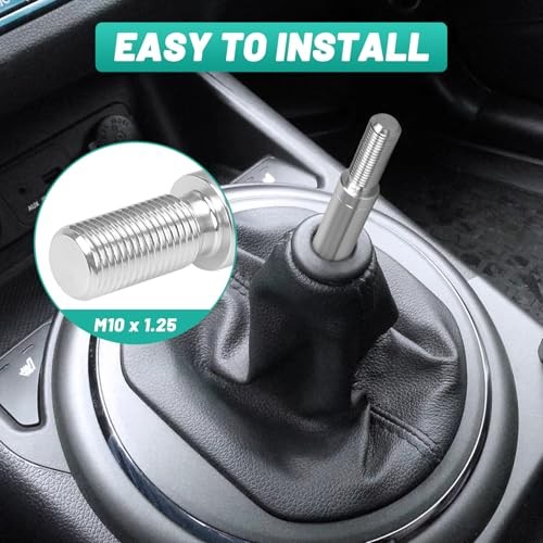 10 Inch Shifter Extension, M10x1.25 Gear Shift Knob Extender 10 Inches Silver