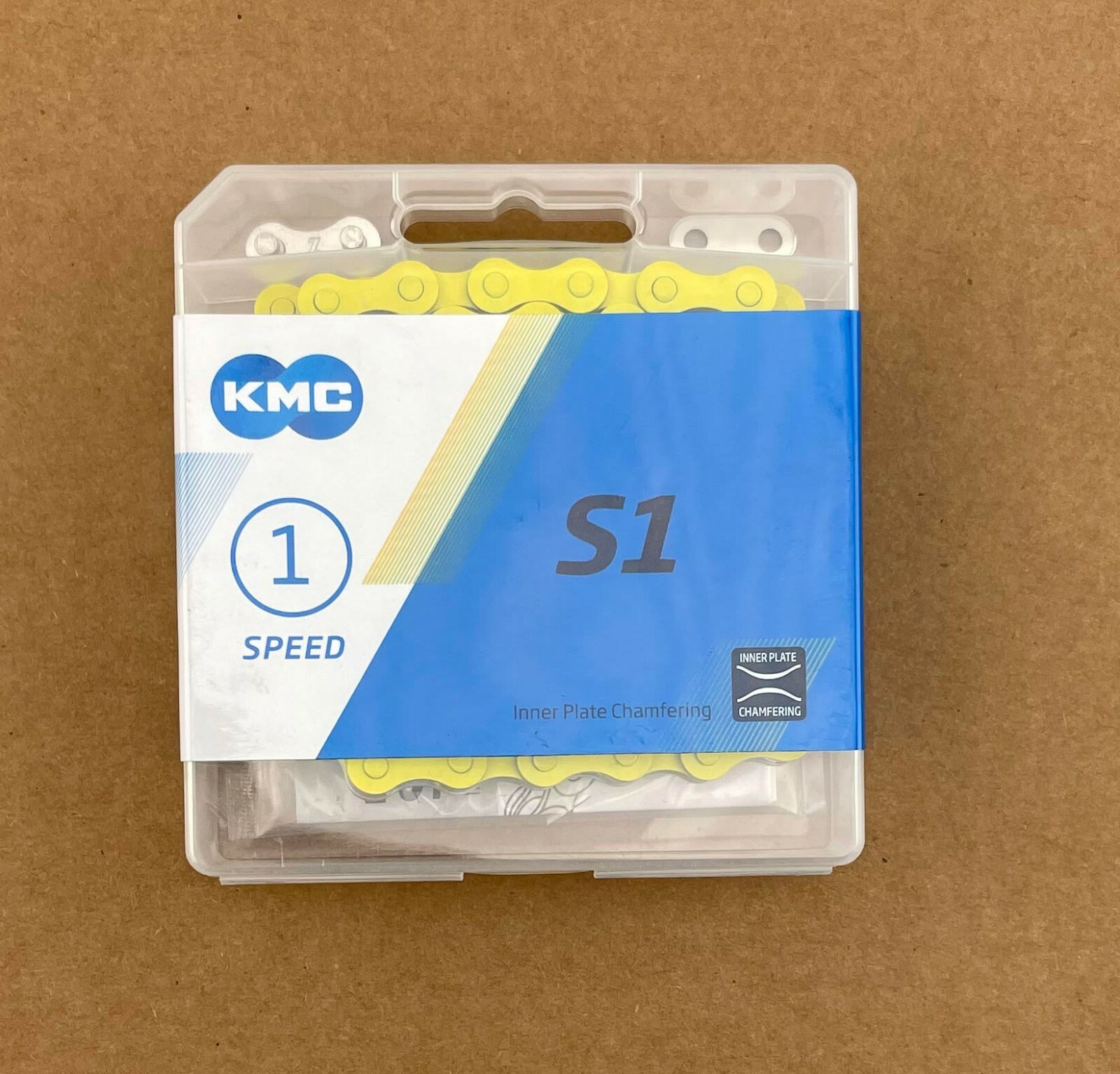 KMC BRANDED Single Speed YELLOW Chain 1/2 x1/8 x112 LINKS Cruiser FIXIE BMX.