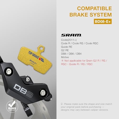 Disc Bike Brake Pads Compatible with SRAM Code R Gold (eMTB) – 1 Pair – w/PIN
