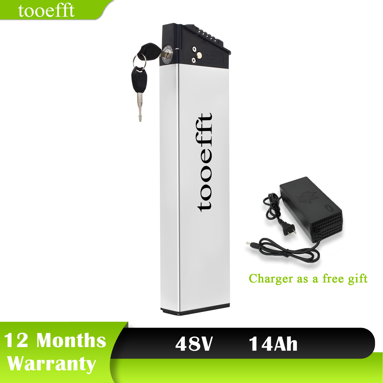 tooefft Folding Electric Bicycle 48v 14ah Lithium Ion Batteries for Samebike
