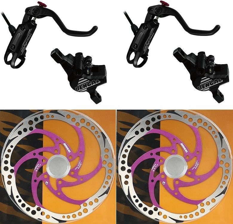Bengal Helix 7B Bike Bicycle Hydraulic Disc Brakes 160 Complete kit Black Purple