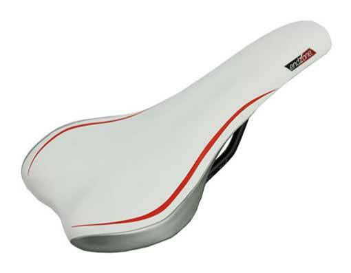 GENUINE ENDZONE VINYL BICYCLE SADDLE FOR FIXIE/MOUNTAIN BIKE IN WHITE/SILVER.