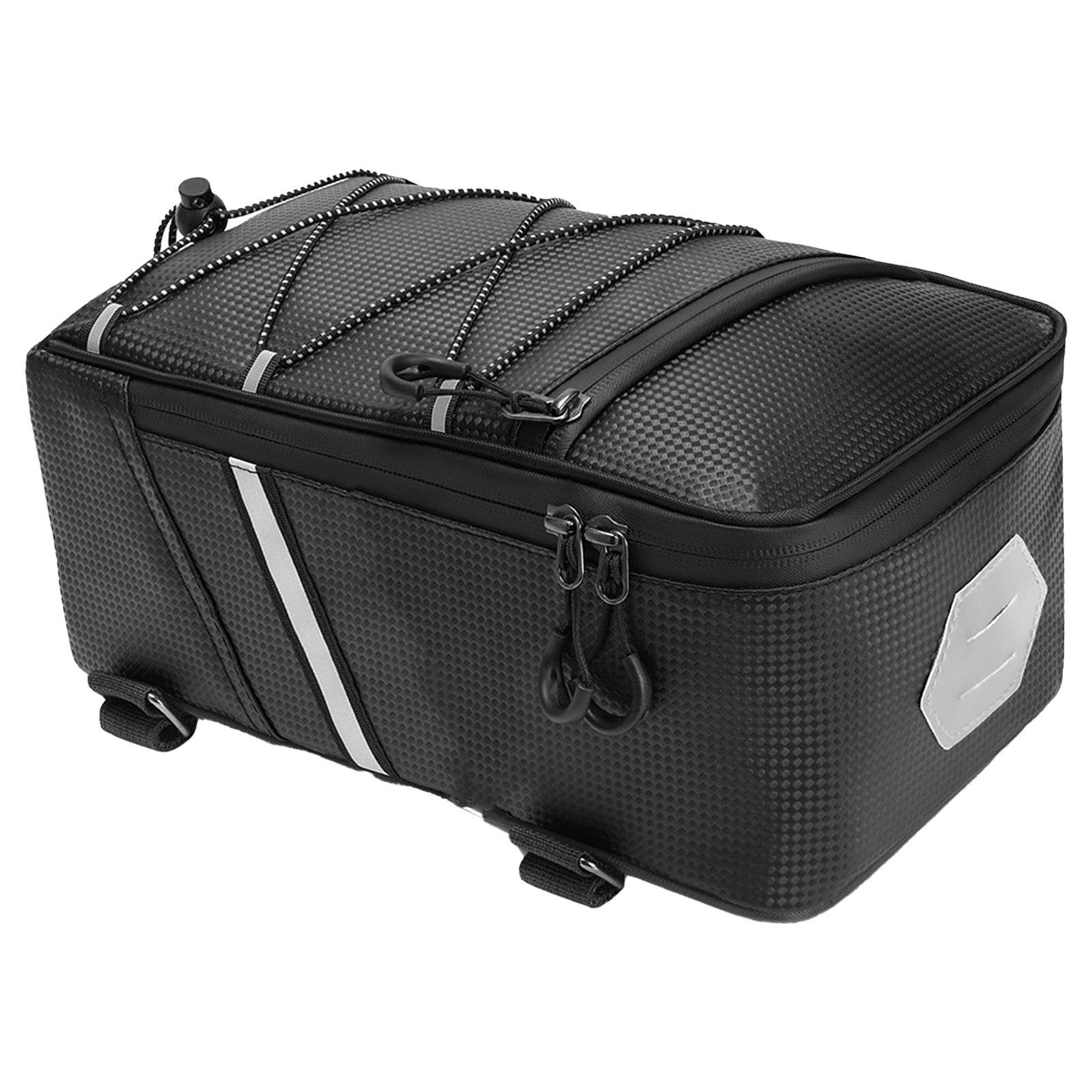 PU Leather Bike Rear Bag 30×17.5×15.5cm 8L Storage for Tools Snacks Clothing