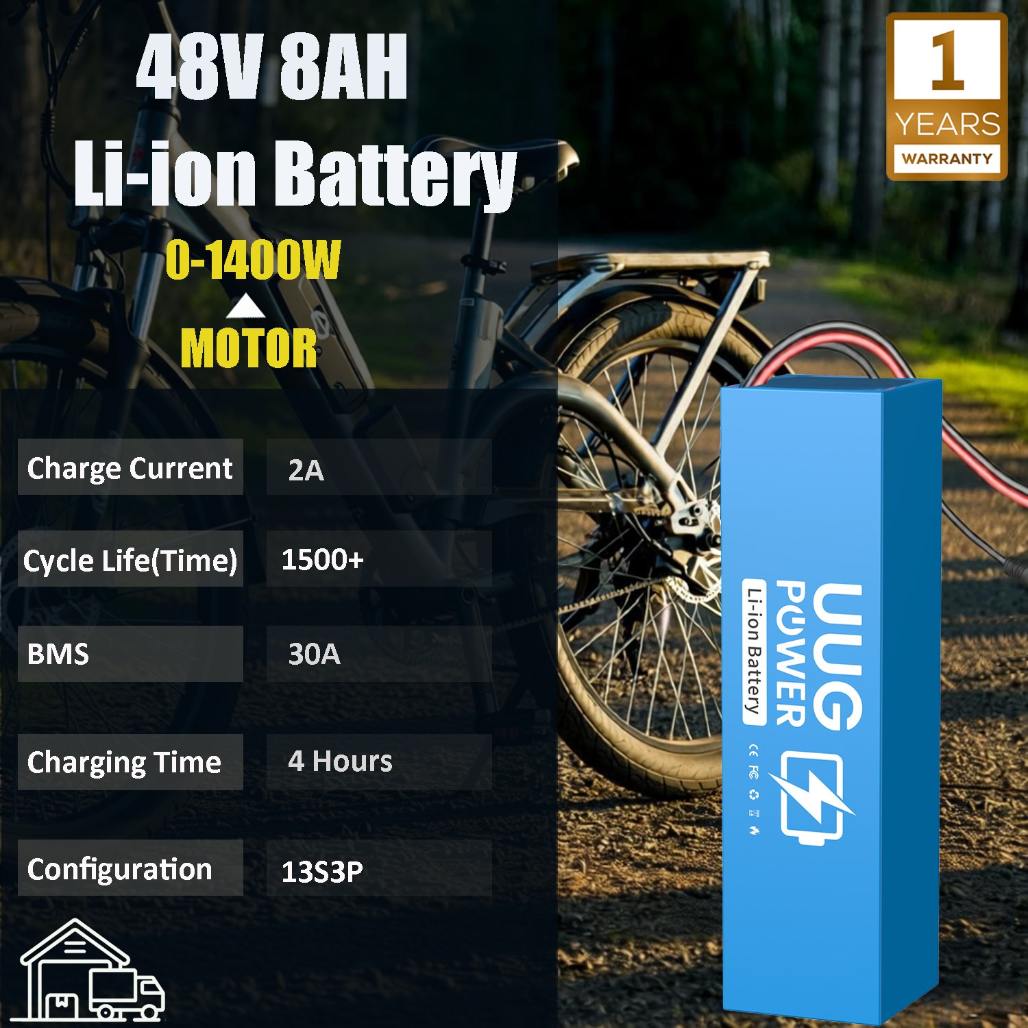 48V 8Ah/10Ah/14Ah/ 20Ah Lithium Lifepo4 Ebike Bicycle Battery Pack Motor 30A BMS
