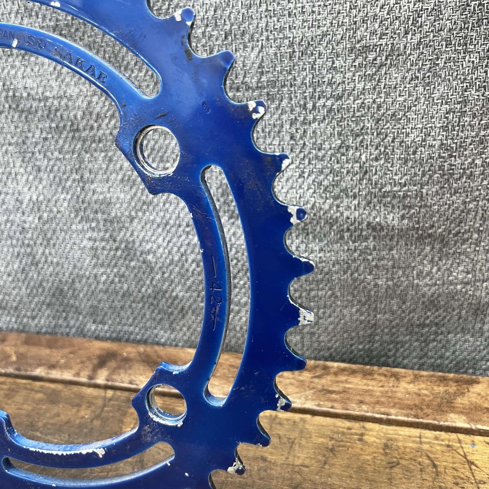 Vintage SR Sakae 42t BMX Chainring Blue 42 Tooth 118 BCD Japan Bike Apex