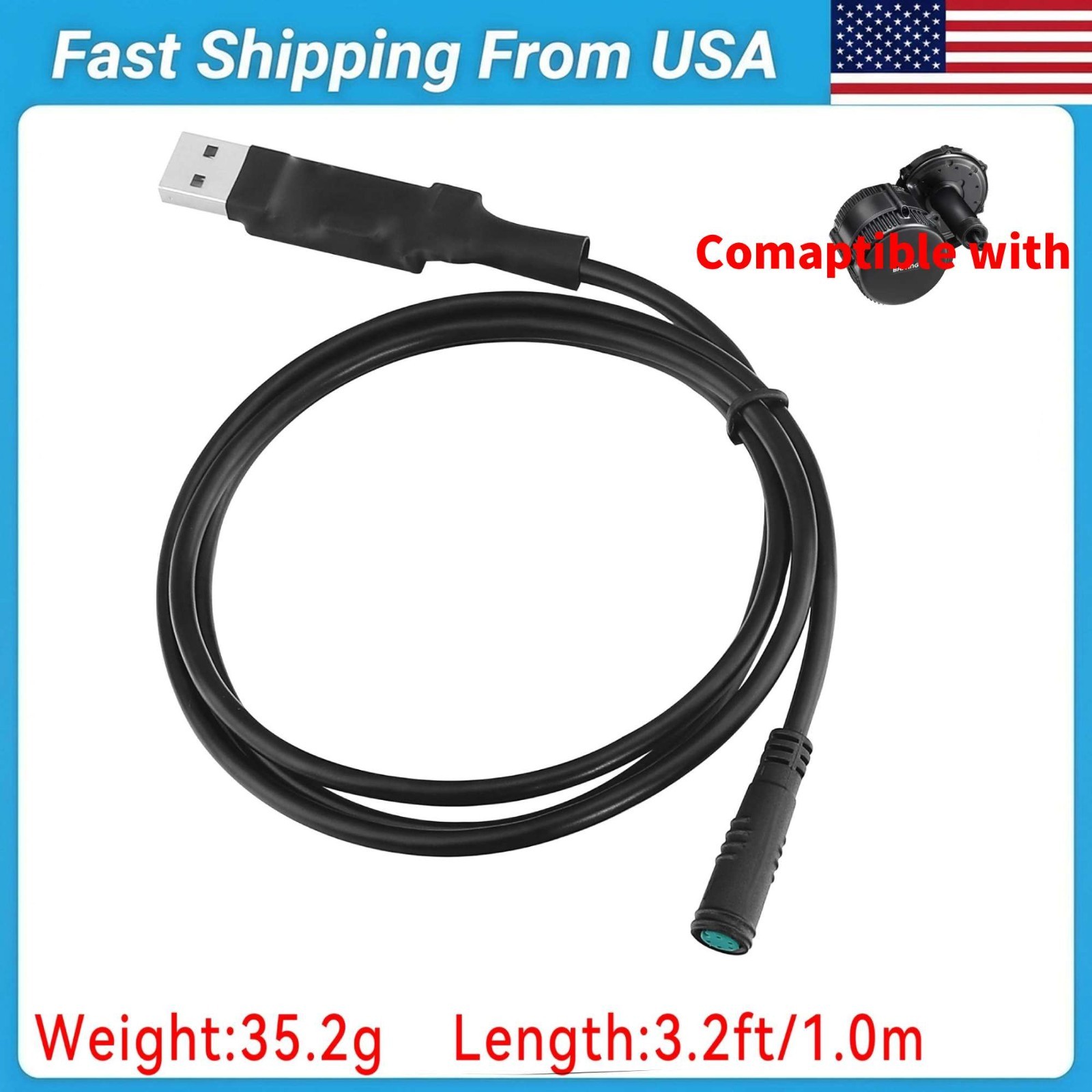 Program Cable for BAFANG UART Version BBS01B BBS02B BBSHD Mid Drive Motor