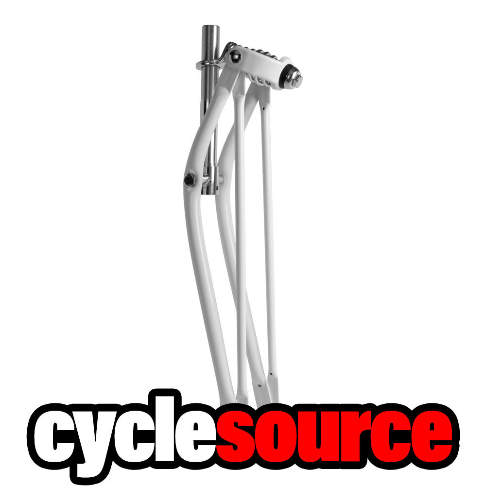 ENIX 26″Beach Cruiser Bicycle Bike Classic Straight Spring Fork White/Chrome
