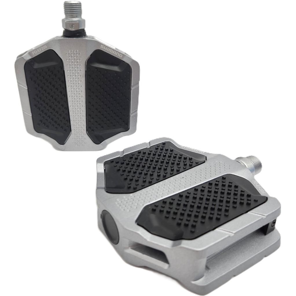 Shimano PD-EF205 Silver Urban Bicycle Flat Platform Pedals 9/16″