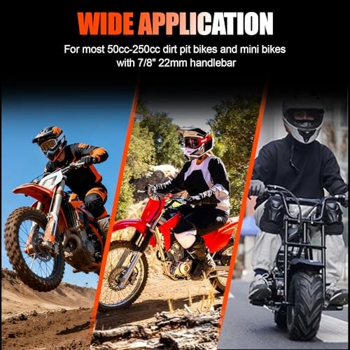 7/8″ 22mm Dirt Bike Throttle Assembly,Aluminum Alloy Transparent Design Black