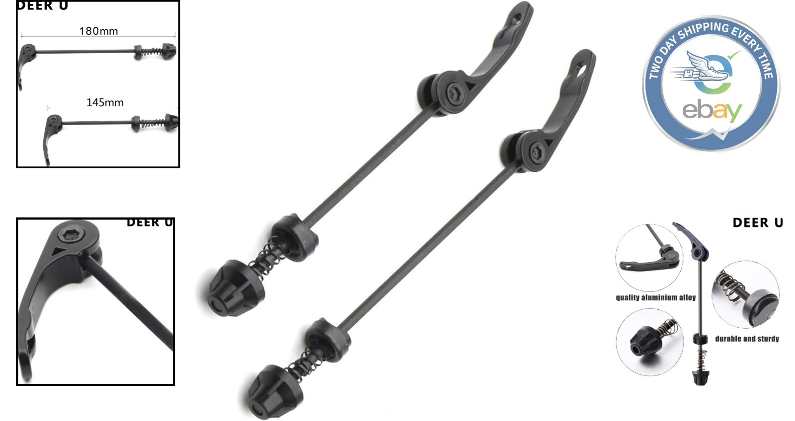 Unisex Durable Steel & Alloy Skewers for Road & Mountain Bikes – 145/180 mm