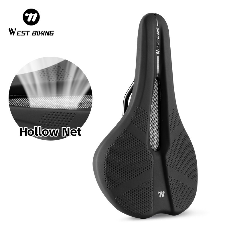 WEST BIKING Bicycle Saddle Hollow Breathable Net Comfort Bike Seat Cushion Pad