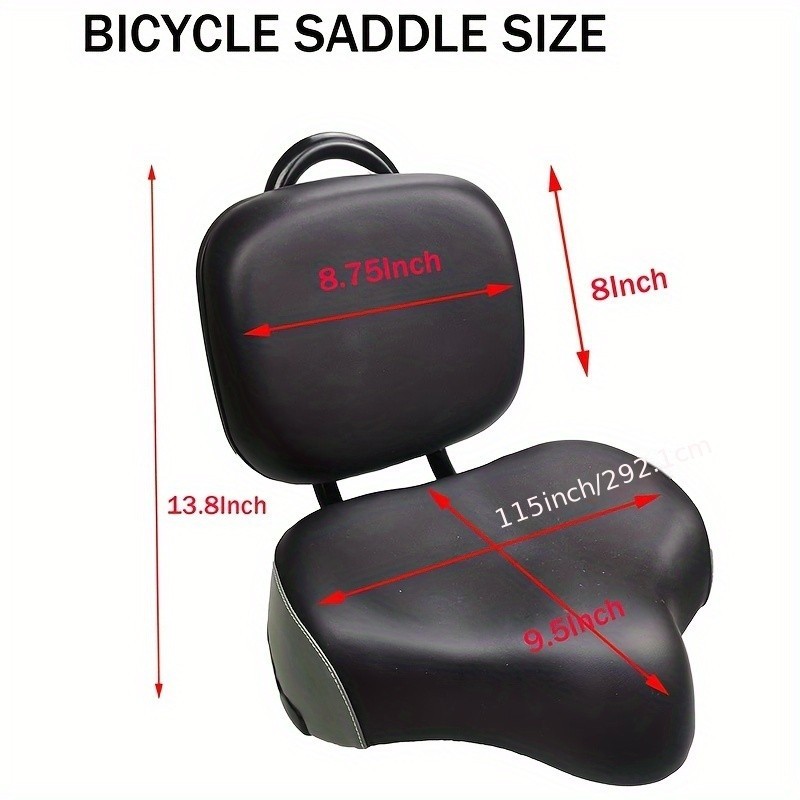 Bike Seat with Backrest Oversized Comfort Bicycle Bike Seats Bicycle Accessories